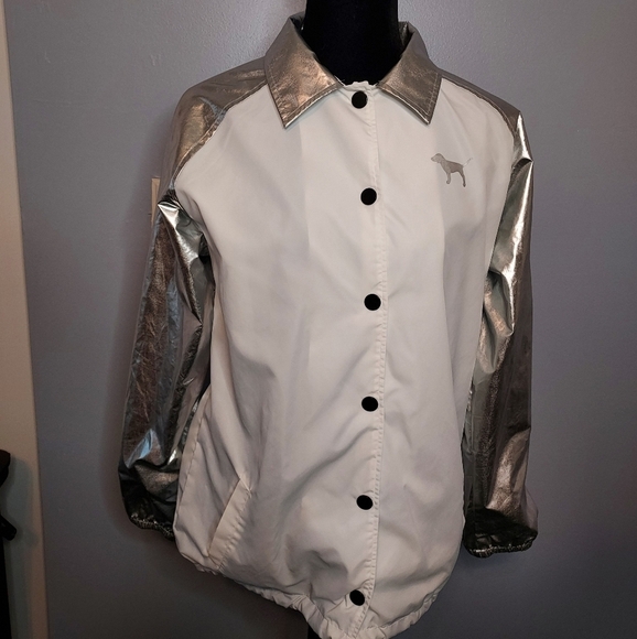 Pink Victoria Secret Jacket/Windbreaker Size XS Oversize - Picture 3 of 15